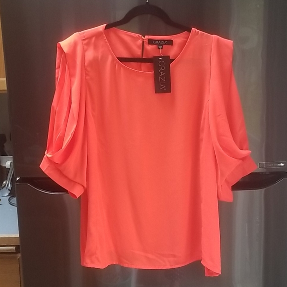 Grazia Tops - 🌲Bright Orange blouse